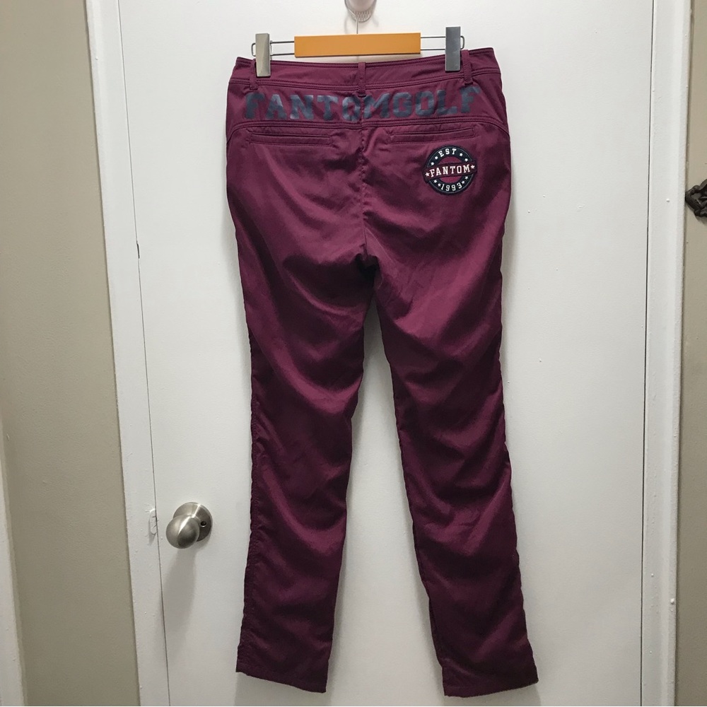 Fantom Golf purple violet (more like maroon) nylon blent pants size appr…